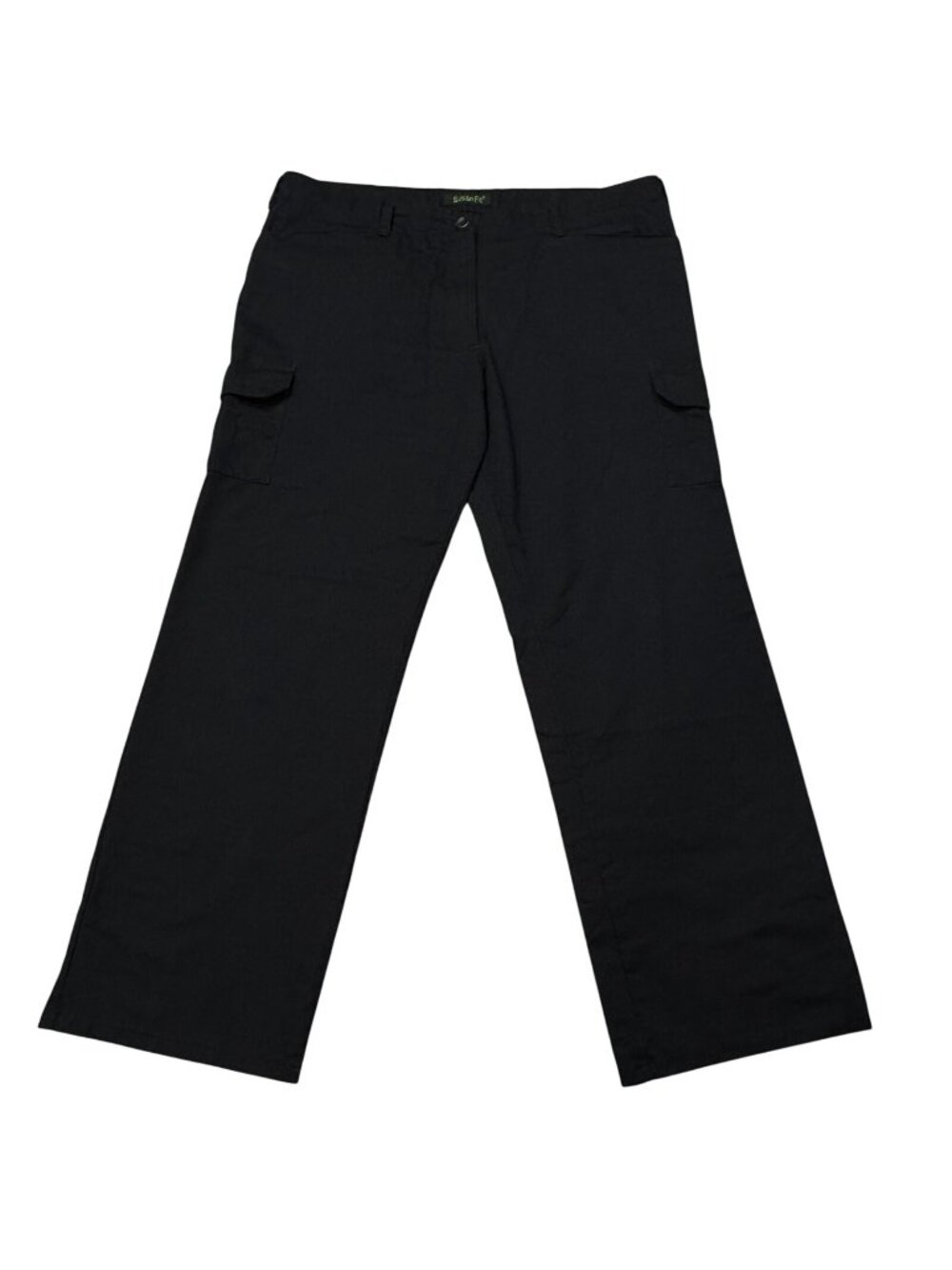Cintas Cargo Pants Womens Sz 16 Reg Black Susan Fit Flat Front High Rise Pockets